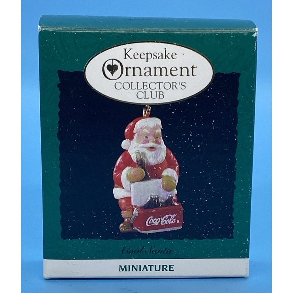 Hallmark Miniature Keepsake Ornament Coca Cola‎ Cool Santa 1993 Collector's Club